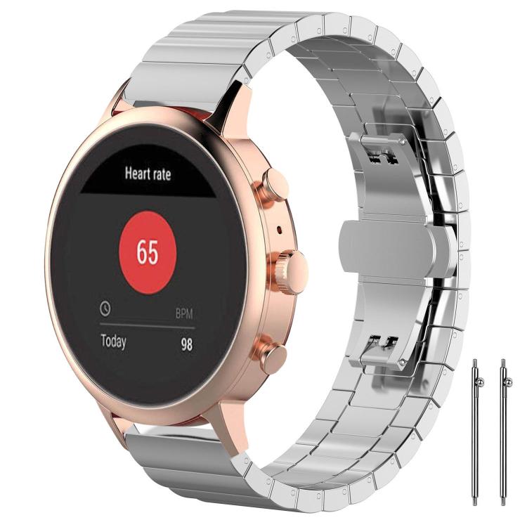 Bracelet de montre xDfind en acier inoxydable massif et bambou à une perle, 18mm, 20mm, 22mm, 14mm