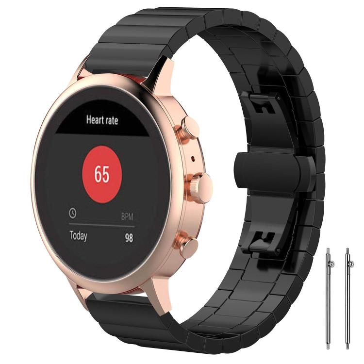Bracelet de montre xDfind en acier inoxydable massif et bambou à une perle, 18mm, 20mm, 22mm, 14mm