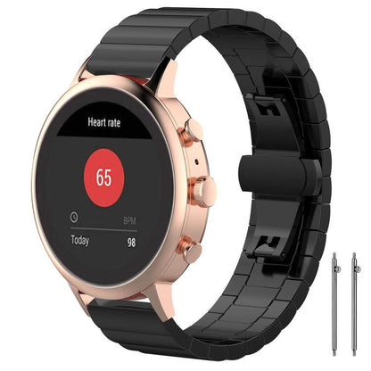 Bracelet de montre xDfind en acier inoxydable massif et bambou à une perle, 18mm, 20mm, 22mm, 14mm