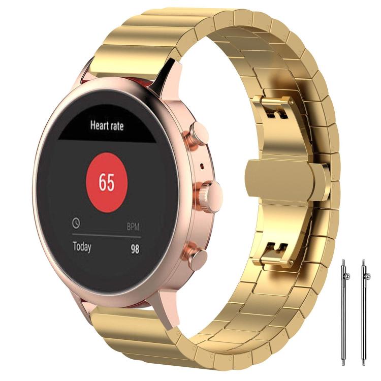 Bracelet de montre xDfind en acier inoxydable massif et bambou à une perle, 18mm, 20mm, 22mm, 14mm