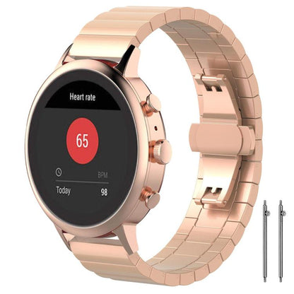 Bracelet de montre xDfind en acier inoxydable massif et bambou à une perle, 18mm, 20mm, 22mm, 14mm
