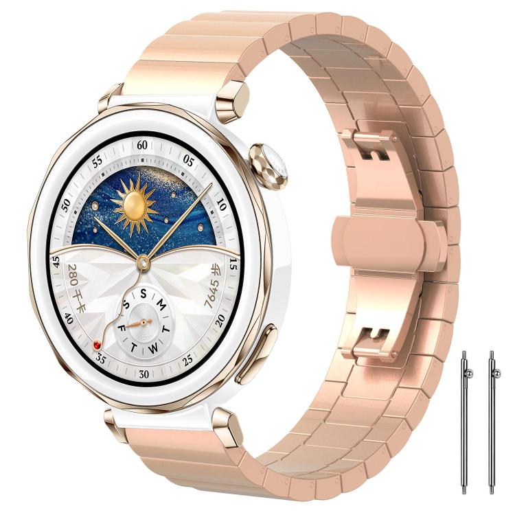Bracelet de montre xDfind en acier inoxydable massif et bambou à une perle, 18mm, 20mm, 22mm, 14mm