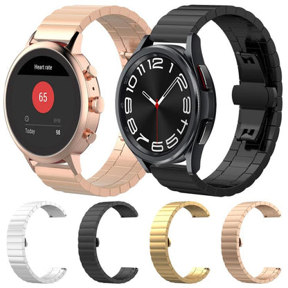 Bracelet de montre xDfind en acier inoxydable massif et bambou à une perle, 18mm, 20mm, 22mm, 14mm