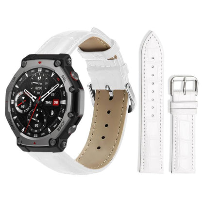 Bracelet de montre en cuir à boucle ardillon xDfind, texture bambou, For Amazfit T-Rex3 22mm