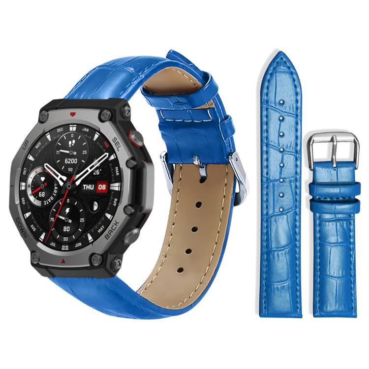 Bracelet de montre en cuir à boucle ardillon xDfind, texture bambou, For Amazfit T-Rex3 22mm