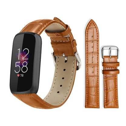 Bracelet de montre en cuir à boucle ardillon xDfind, texture bambou, For Fitbit Charge 6 / 5 18mm, For Fitbit Inspire 3 12mm, For Fitbit Versa 4 / 3 / Sense2 / 1 20mm, For Fitbit Luxe / Special Edition 12mm, For Fitbit Inspire 2 / Ace 3 14mm           ...