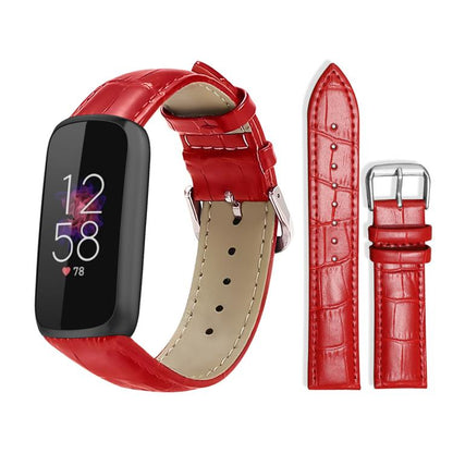 Bracelet de montre en cuir à boucle ardillon xDfind, texture bambou, For Fitbit Charge 6 / 5 18mm, For Fitbit Inspire 3 12mm, For Fitbit Versa 4 / 3 / Sense2 / 1 20mm, For Fitbit Luxe / Special Edition 12mm, For Fitbit Inspire 2 / Ace 3 14mm           ...