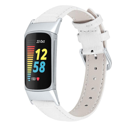 Bracelet de montre en cuir à boucle ardillon xDfind, texture bambou, For Fitbit Charge 6 / 5 18mm, For Fitbit Inspire 3 12mm, For Fitbit Versa 4 / 3 / Sense2 / 1 20mm, For Fitbit Luxe / Special Edition 12mm, For Fitbit Inspire 2 / Ace 3 14mm
