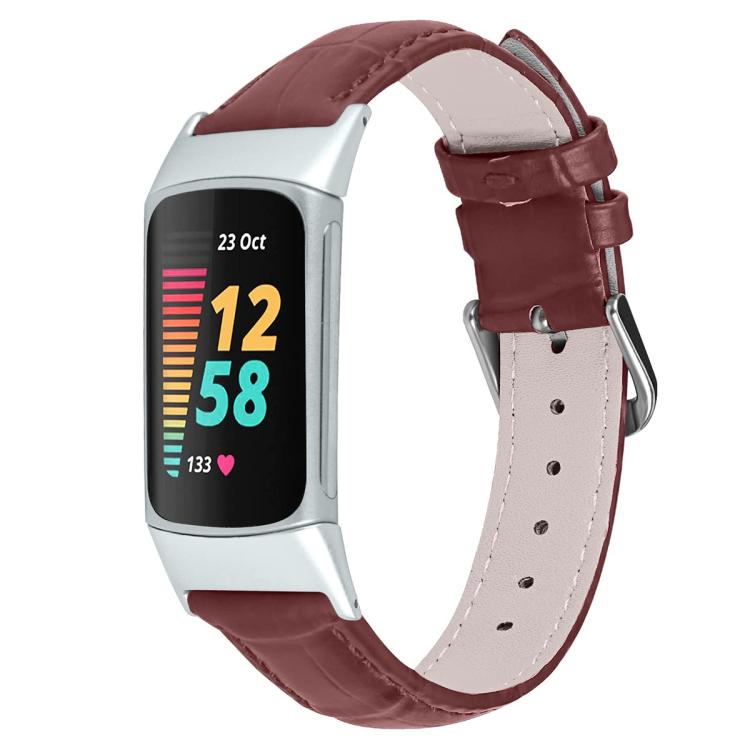 Bracelet de montre en cuir à boucle ardillon xDfind, texture bambou, For Fitbit Charge 6 / 5 18mm, For Fitbit Inspire 3 12mm, For Fitbit Versa 4 / 3 / Sense2 / 1 20mm, For Fitbit Luxe / Special Edition 12mm, For Fitbit Inspire 2 / Ace 3 14mm           ...