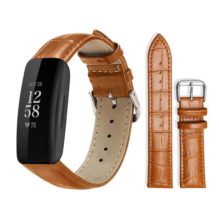 Bracelet de montre en cuir à boucle ardillon xDfind, texture bambou, For Fitbit Charge 6 / 5 18mm, For Fitbit Inspire 3 12mm, For Fitbit Versa 4 / 3 / Sense2 / 1 20mm, For Fitbit Luxe / Special Edition 12mm, For Fitbit Inspire 2 / Ace 3 14mm           ...