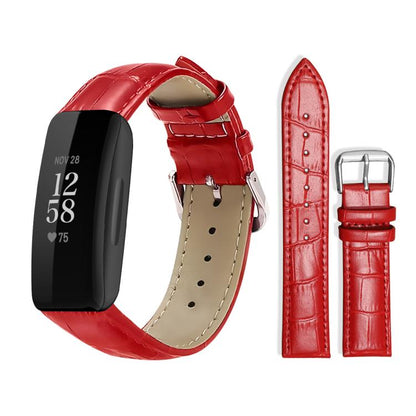 Bracelet de montre en cuir à boucle ardillon xDfind, texture bambou, For Fitbit Charge 6 / 5 18mm, For Fitbit Inspire 3 12mm, For Fitbit Versa 4 / 3 / Sense2 / 1 20mm, For Fitbit Luxe / Special Edition 12mm, For Fitbit Inspire 2 / Ace 3 14mm           ...