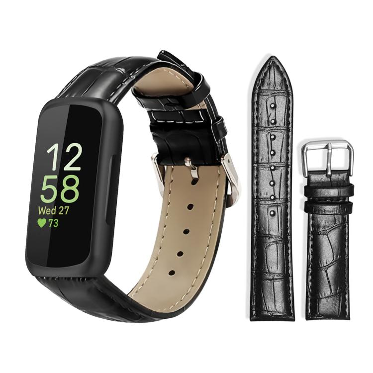 Bracelet de montre en cuir à boucle ardillon xDfind, texture bambou, For Fitbit Charge 6 / 5 18mm, For Fitbit Inspire 3 12mm, For Fitbit Versa 4 / 3 / Sense2 / 1 20mm, For Fitbit Luxe / Special Edition 12mm, For Fitbit Inspire 2 / Ace 3 14mm           ...