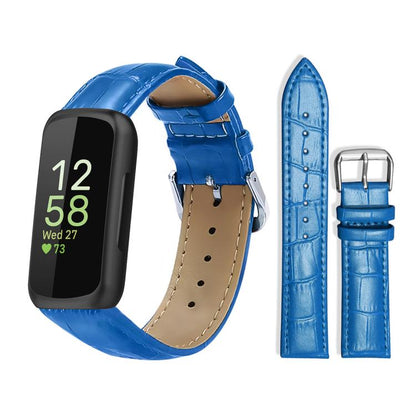 Bracelet de montre en cuir à boucle ardillon xDfind, texture bambou, For Fitbit Charge 6 / 5 18mm, For Fitbit Inspire 3 12mm, For Fitbit Versa 4 / 3 / Sense2 / 1 20mm, For Fitbit Luxe / Special Edition 12mm, For Fitbit Inspire 2 / Ace 3 14mm           ...