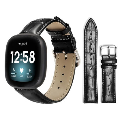 Bracelet de montre en cuir à boucle ardillon xDfind, texture bambou, For Fitbit Charge 6 / 5 18mm, For Fitbit Inspire 3 12mm, For Fitbit Versa 4 / 3 / Sense2 / 1 20mm, For Fitbit Luxe / Special Edition 12mm, For Fitbit Inspire 2 / Ace 3 14mm           ...