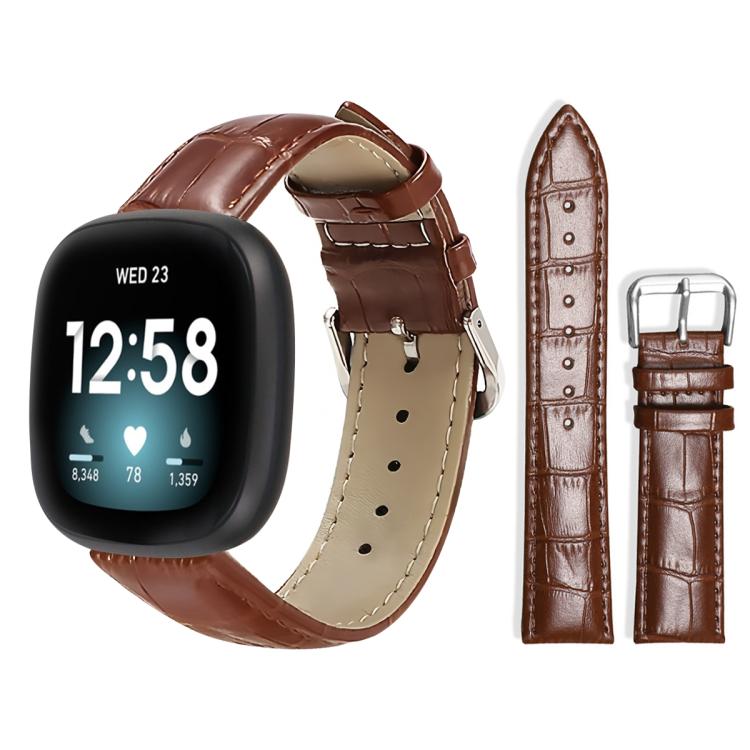 Bracelet de montre en cuir à boucle ardillon xDfind, texture bambou, For Fitbit Charge 6 / 5 18mm, For Fitbit Inspire 3 12mm, For Fitbit Versa 4 / 3 / Sense2 / 1 20mm, For Fitbit Luxe / Special Edition 12mm, For Fitbit Inspire 2 / Ace 3 14mm           ...