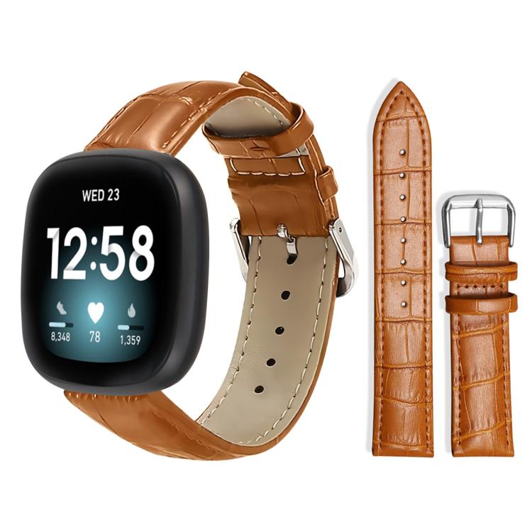 Bracelet de montre en cuir à boucle ardillon xDfind, texture bambou, For Fitbit Charge 6 / 5 18mm, For Fitbit Inspire 3 12mm, For Fitbit Versa 4 / 3 / Sense2 / 1 20mm, For Fitbit Luxe / Special Edition 12mm, For Fitbit Inspire 2 / Ace 3 14mm           ...
