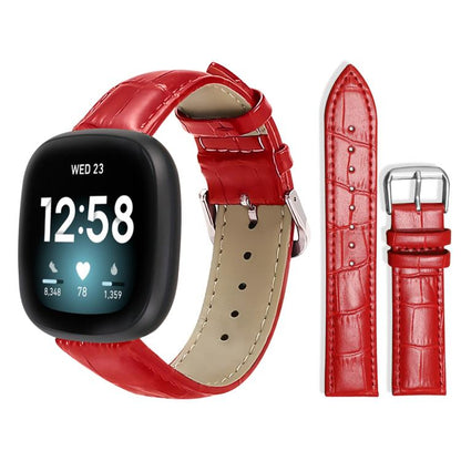 Bracelet de montre en cuir à boucle ardillon xDfind, texture bambou, For Fitbit Charge 6 / 5 18mm, For Fitbit Inspire 3 12mm, For Fitbit Versa 4 / 3 / Sense2 / 1 20mm, For Fitbit Luxe / Special Edition 12mm, For Fitbit Inspire 2 / Ace 3 14mm           ...