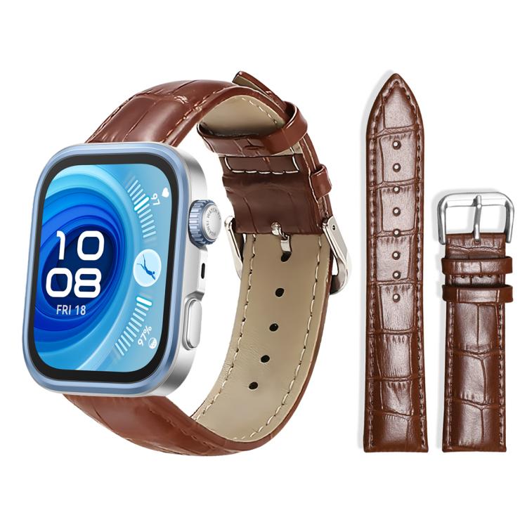 Bracelet de montre en cuir à boucle ardillon xDfind, texture bambou, For Huawei Watch Fit 5 / Fit 5 Pro 20mm, For Huawei Band 10 / 9 / 8 14mm, For Huawei Watch D2 22mm