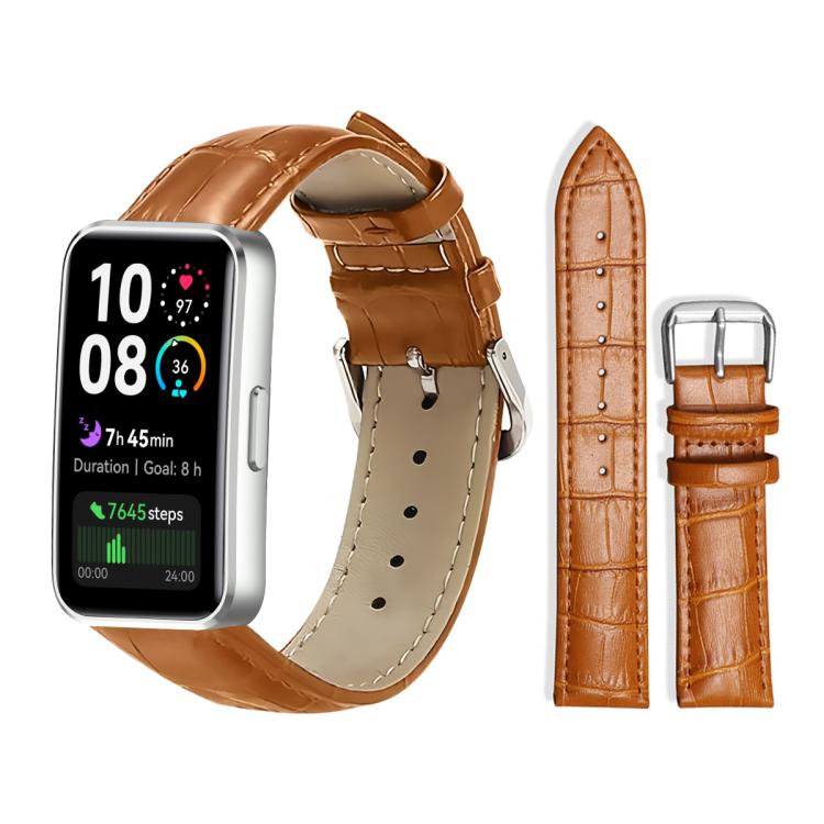 Bracelet de montre en cuir à boucle ardillon xDfind, texture bambou, For Huawei Watch Fit 5 / Fit 5 Pro 20mm, For Huawei Band 10 / 9 / 8 14mm, For Huawei Watch D2 22mm