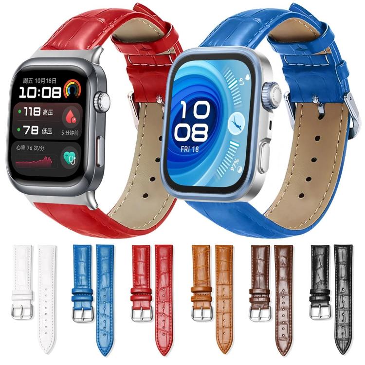 Bracelet de montre en cuir à boucle ardillon xDfind, texture bambou, For Huawei Watch Fit 5 / Fit 5 Pro 20mm, For Huawei Band 10 / 9 / 8 14mm, For Huawei Watch D2 22mm
