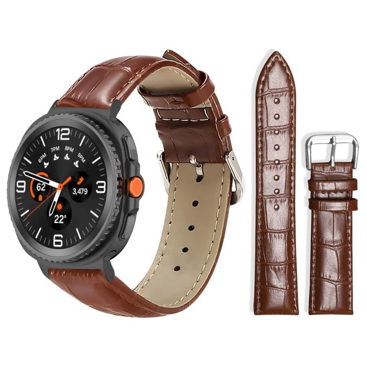 Bracelet de montre en cuir à boucle ardillon xDfind, texture bambou, For Samsung Galaxy Watch Ultra / Ultra 2025 22mm, For Samsung Galaxy Watch8 / Wacth8 Classic 22mm, For Samsung Galaxy Watch7 / FE / 6 / 5 / 4 20mm, For Samsung Galaxy Fit3 SM-R390 20mm