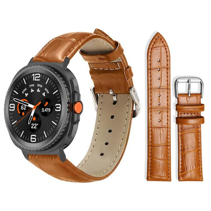 Bracelet de montre en cuir à boucle ardillon xDfind, texture bambou, For Samsung Galaxy Watch Ultra / Ultra 2025 22mm, For Samsung Galaxy Watch8 / Wacth8 Classic 22mm, For Samsung Galaxy Watch7 / FE / 6 / 5 / 4 20mm, For Samsung Galaxy Fit3 SM-R390 20mm