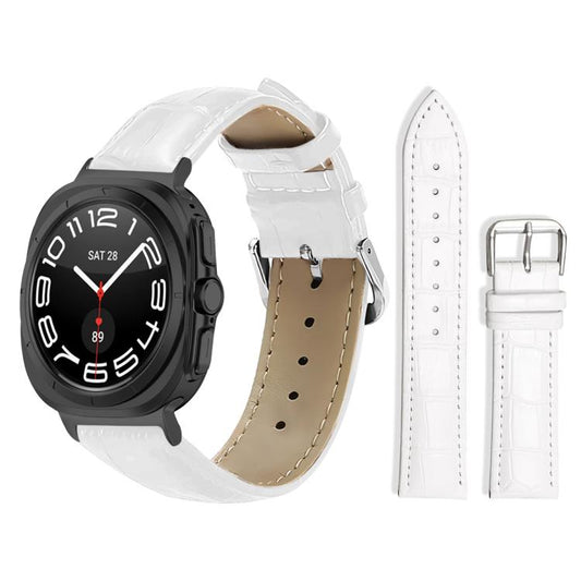 Bracelet de montre en cuir à boucle ardillon xDfind, texture bambou, For Samsung Galaxy Watch Ultra / Ultra 2025 22mm, For Samsung Galaxy Watch8 / Wacth8 Classic 22mm, For Samsung Galaxy Watch7 / FE / 6 / 5 / 4 20mm, For Samsung Galaxy Fit3 SM-R390 20mm