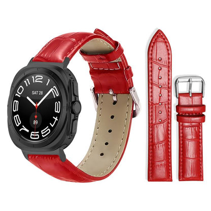 Bracelet de montre en cuir à boucle ardillon xDfind, texture bambou, For Samsung Galaxy Watch Ultra / Ultra 2025 22mm, For Samsung Galaxy Watch8 / Wacth8 Classic 22mm, For Samsung Galaxy Watch7 / FE / 6 / 5 / 4 20mm, For Samsung Galaxy Fit3 SM-R390 20mm
