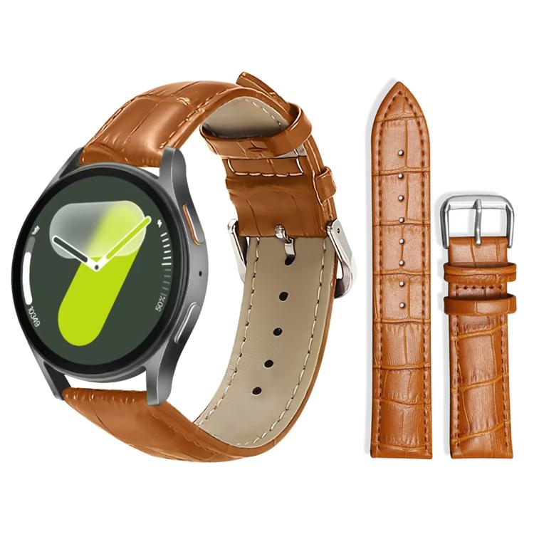 Bracelet de montre en cuir à boucle ardillon xDfind, texture bambou, For Samsung Galaxy Watch Ultra / Ultra 2025 22mm, For Samsung Galaxy Watch8 / Wacth8 Classic 22mm, For Samsung Galaxy Watch7 / FE / 6 / 5 / 4 20mm, For Samsung Galaxy Fit3 SM-R390 20mm
