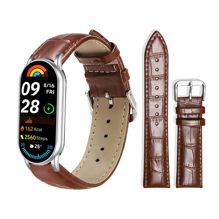 Bracelet de montre en cuir à boucle ardillon xDfind, texture bambou, For Xiaomi Band 10 Pro / 9 Pro / Redmi Watch 6, For Xiaomi Smart Band 10 / 9 / 8 / NFC 14mm, For Redmi Watch 3 Active / Lite 20mm, For Redmi Watch 3 20mm