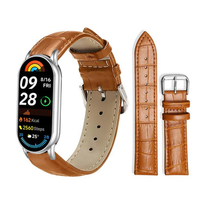 Bracelet de montre en cuir à boucle ardillon xDfind, texture bambou, For Xiaomi Band 10 Pro / 9 Pro / Redmi Watch 6, For Xiaomi Smart Band 10 / 9 / 8 / NFC 14mm, For Redmi Watch 3 Active / Lite 20mm, For Redmi Watch 3 20mm