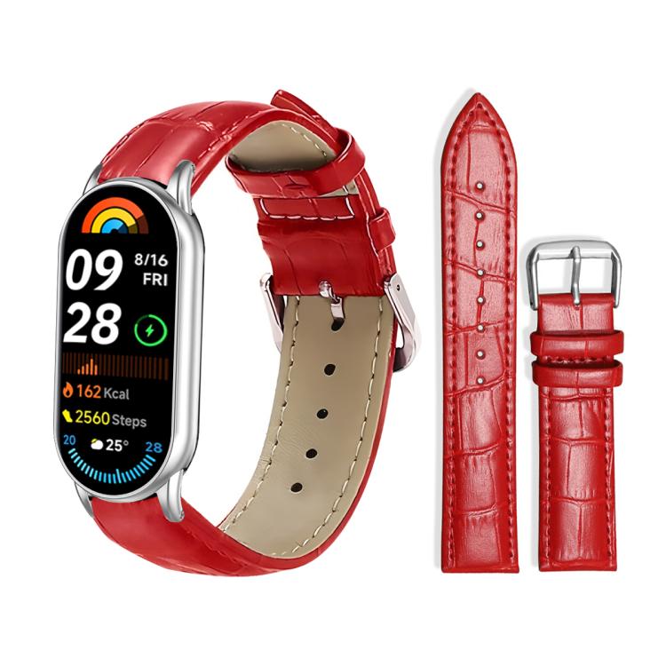 Bracelet de montre en cuir à boucle ardillon xDfind, texture bambou, For Xiaomi Band 10 Pro / 9 Pro / Redmi Watch 6, For Xiaomi Smart Band 10 / 9 / 8 / NFC 14mm, For Redmi Watch 3 Active / Lite 20mm, For Redmi Watch 3 20mm