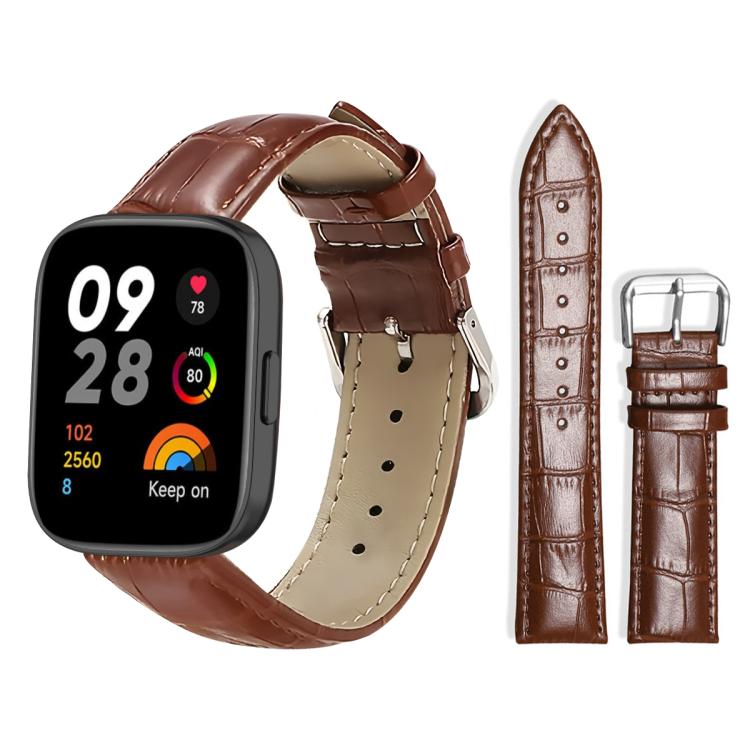 Bracelet de montre en cuir à boucle ardillon xDfind, texture bambou, For Xiaomi Band 10 Pro / 9 Pro / Redmi Watch 6, For Xiaomi Smart Band 10 / 9 / 8 / NFC 14mm, For Redmi Watch 3 Active / Lite 20mm, For Redmi Watch 3 20mm