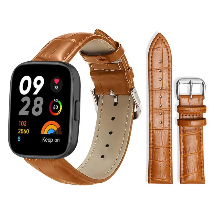 Bracelet de montre en cuir à boucle ardillon xDfind, texture bambou, For Xiaomi Band 10 Pro / 9 Pro / Redmi Watch 6, For Xiaomi Smart Band 10 / 9 / 8 / NFC 14mm, For Redmi Watch 3 Active / Lite 20mm, For Redmi Watch 3 20mm
