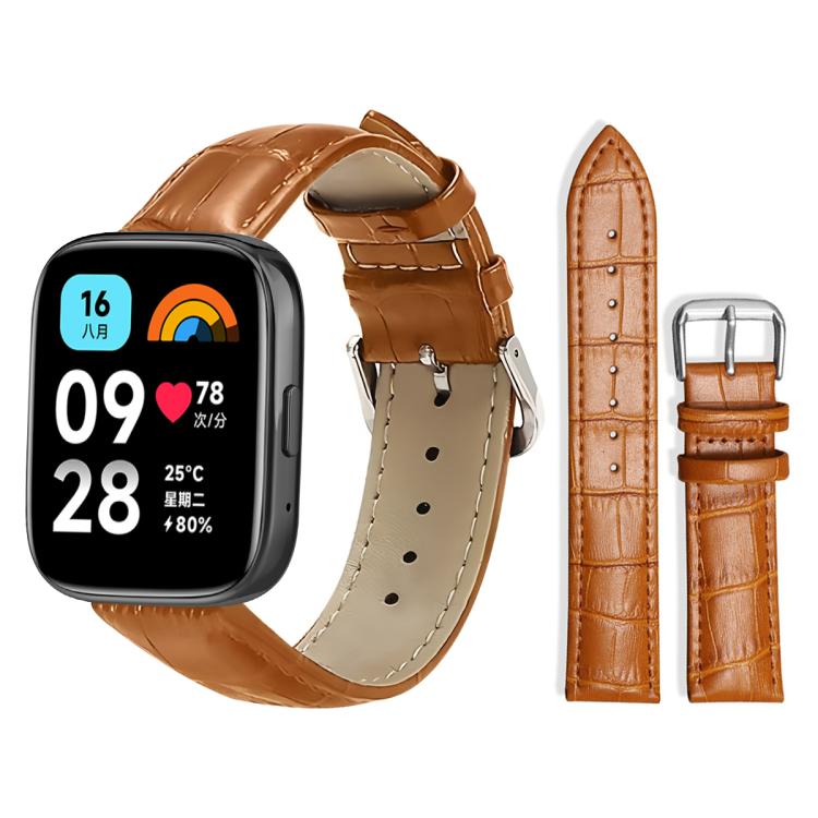 Bracelet de montre en cuir à boucle ardillon xDfind, texture bambou, For Xiaomi Band 10 Pro / 9 Pro / Redmi Watch 6, For Xiaomi Smart Band 10 / 9 / 8 / NFC 14mm, For Redmi Watch 3 Active / Lite 20mm, For Redmi Watch 3 20mm