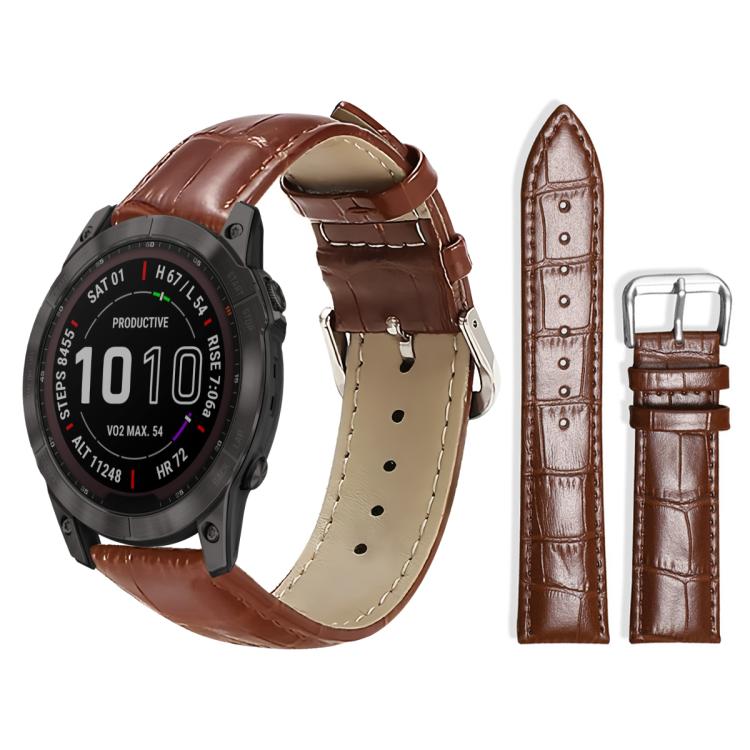 Bracelet de montre en cuir à boucle ardillon xDfind, texture bambou, For Garmin Fenix 8/7X/6X/5X 26mm 22mm, For Garmin Fenix 8/7/6/5 22mm 20mm, For Garmin Fenix 8/7S/6S/5S 20mm 18mm, For Garmin Forerunner 45/45S/Swim2 18mm                              ...