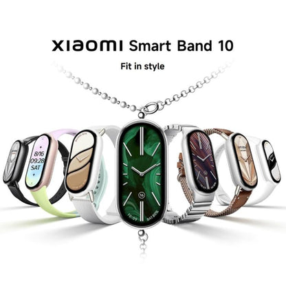 Bracelet connecté Xiaomi Smart Band 10 d'origine, écran AMOLED de 1,72 pouce, étanche jusqu'à 5 ATM, compatible avec la mesure de l'oxygène sanguin et de la fréquence cardiaque., Smart Band 10 Black