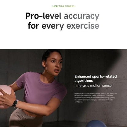 Bracelet connecté Xiaomi Smart Band 10 d'origine, écran AMOLED de 1,72 pouce, étanche jusqu'à 5 ATM, compatible avec la mesure de l'oxygène sanguin et de la fréquence cardiaque., Smart Band 10 Black