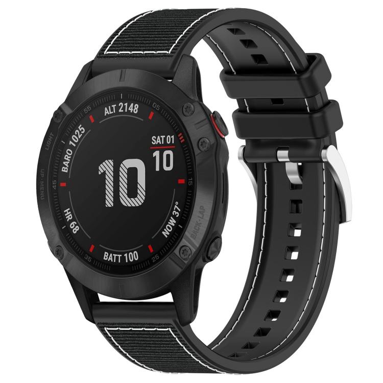 Bracelet de montre hybride en nylon tressé et silicone xDfind, For Garmin Fenix 8/7X/6X/5X 26mm, For Garmin Fenix 8/7/6/5 22mm, For Garmin Forerunner 220/235/735/735XT 20mm, For Garmin Forerunner 35/30/35J 20mm