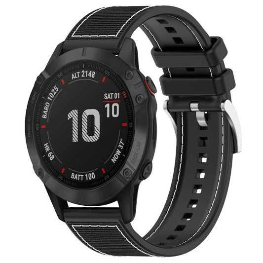 Bracelet de montre hybride en nylon tressé et silicone xDfind, For Garmin Fenix 8/7X/6X/5X 26mm, For Garmin Fenix 8/7/6/5 22mm, For Garmin Forerunner 220/235/735/735XT 20mm, For Garmin Forerunner 35/30/35J 20mm