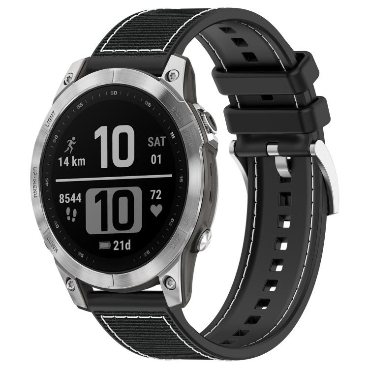 Bracelet de montre hybride en nylon tressé et silicone xDfind, For Garmin Fenix 8/7X/6X/5X 26mm, For Garmin Fenix 8/7/6/5 22mm, For Garmin Forerunner 220/235/735/735XT 20mm, For Garmin Forerunner 35/30/35J 20mm