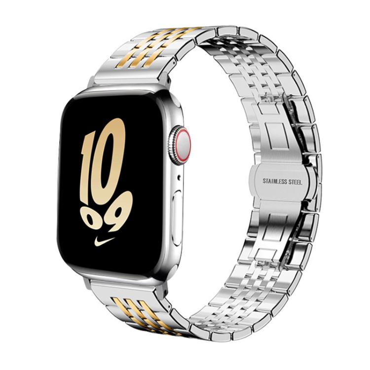 Bracelet de montre xDfind à sept perles en acier inoxydable massif, For Apple Watch 42 / 44 / 45 / 46 / 49mm 22mm, For Apple Watch 38 / 40 / 41 / S10 42mm 20mm