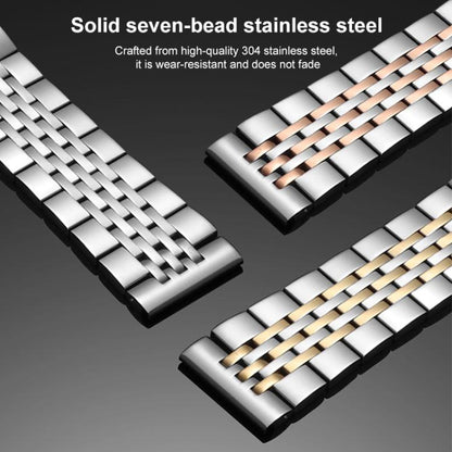 Bracelet de montre xDfind à sept perles en acier inoxydable massif, For Apple Watch 42 / 44 / 45 / 46 / 49mm 22mm, For Apple Watch 38 / 40 / 41 / S10 42mm 20mm
