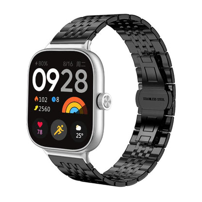 Bracelet de montre xDfind à sept perles en acier inoxydable massif, For Xiaomi Band 10 Pro / 9 Pro / Redmi Watch 6, For Xiaomi Smart Band 10 / 9 / 8 NFC 14mm, For Redmi Watch 3 Active / Lite 20mm, For Redmi Watch 3 20mm