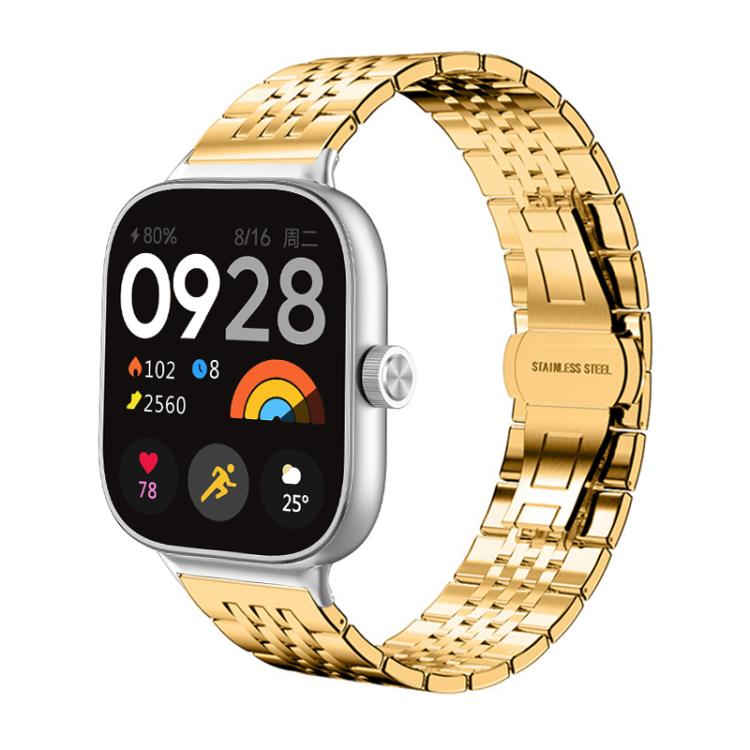 Bracelet de montre xDfind à sept perles en acier inoxydable massif, For Xiaomi Band 10 Pro / 9 Pro / Redmi Watch 6, For Xiaomi Smart Band 10 / 9 / 8 NFC 14mm, For Redmi Watch 3 Active / Lite 20mm, For Redmi Watch 3 20mm