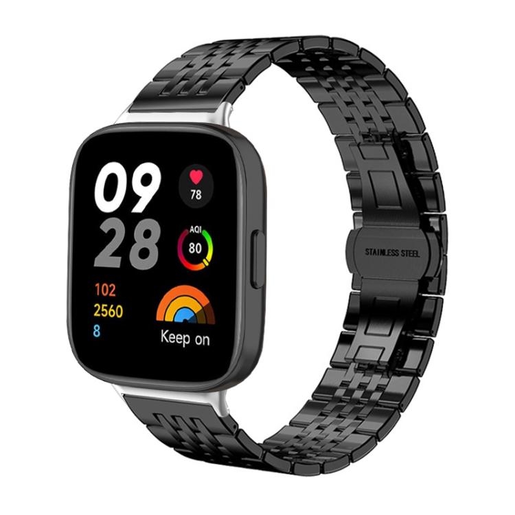 Bracelet de montre xDfind à sept perles en acier inoxydable massif, For Xiaomi Band 10 Pro / 9 Pro / Redmi Watch 6, For Xiaomi Smart Band 10 / 9 / 8 NFC 14mm, For Redmi Watch 3 Active / Lite 20mm, For Redmi Watch 3 20mm