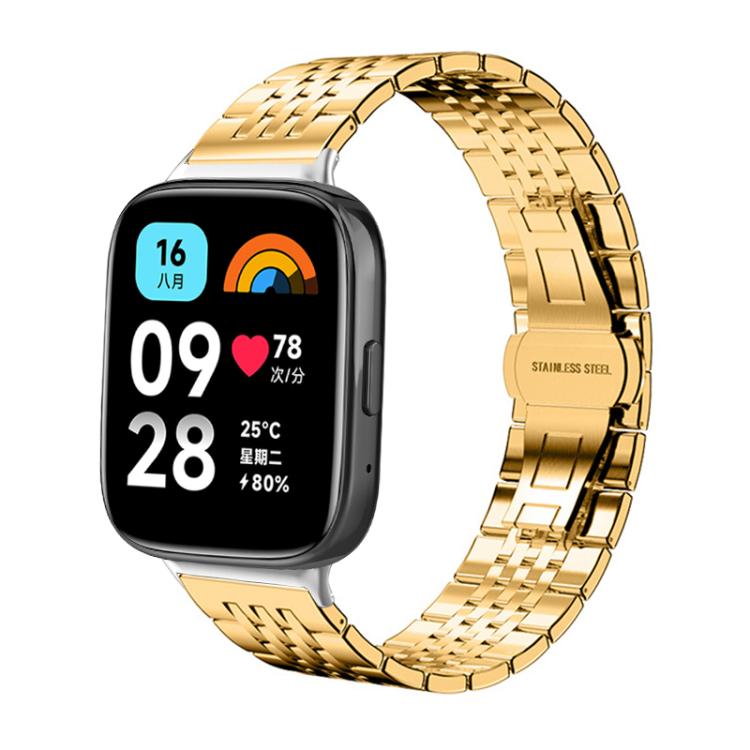 Bracelet de montre xDfind à sept perles en acier inoxydable massif, For Xiaomi Band 10 Pro / 9 Pro / Redmi Watch 6, For Xiaomi Smart Band 10 / 9 / 8 NFC 14mm, For Redmi Watch 3 Active / Lite 20mm, For Redmi Watch 3 20mm