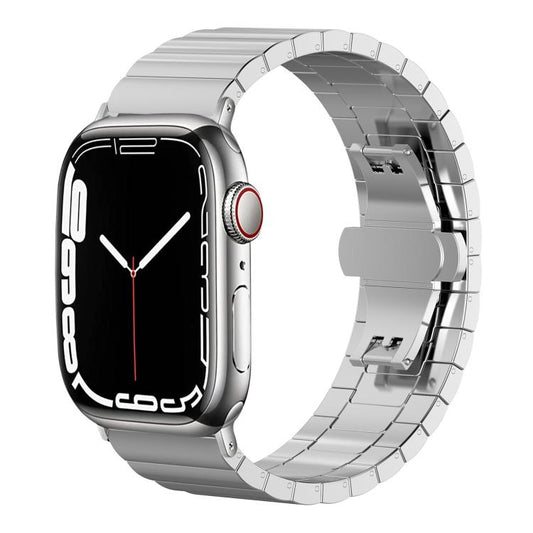 Bracelet de montre xDfind en acier inoxydable massif et bambou à une perle, For Apple Watch 42 / 44 / 45 / 46 / 49mm 22mm, For Apple Watch 38 / 40 / 41 / S10 42mm 20mm