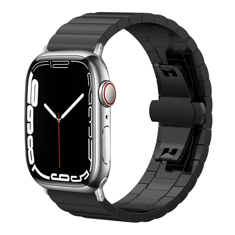Bracelet de montre xDfind en acier inoxydable massif et bambou à une perle, For Apple Watch 42 / 44 / 45 / 46 / 49mm 22mm, For Apple Watch 38 / 40 / 41 / S10 42mm 20mm