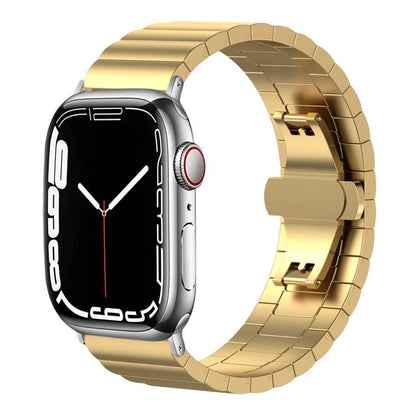 Bracelet de montre xDfind en acier inoxydable massif et bambou à une perle, For Apple Watch 42 / 44 / 45 / 46 / 49mm 22mm, For Apple Watch 38 / 40 / 41 / S10 42mm 20mm